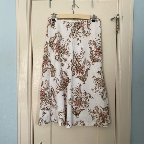 Evan Picone Petite Linen Blend White A-Line Fully Lined Skirt Size 8P - Picture 2 of 7